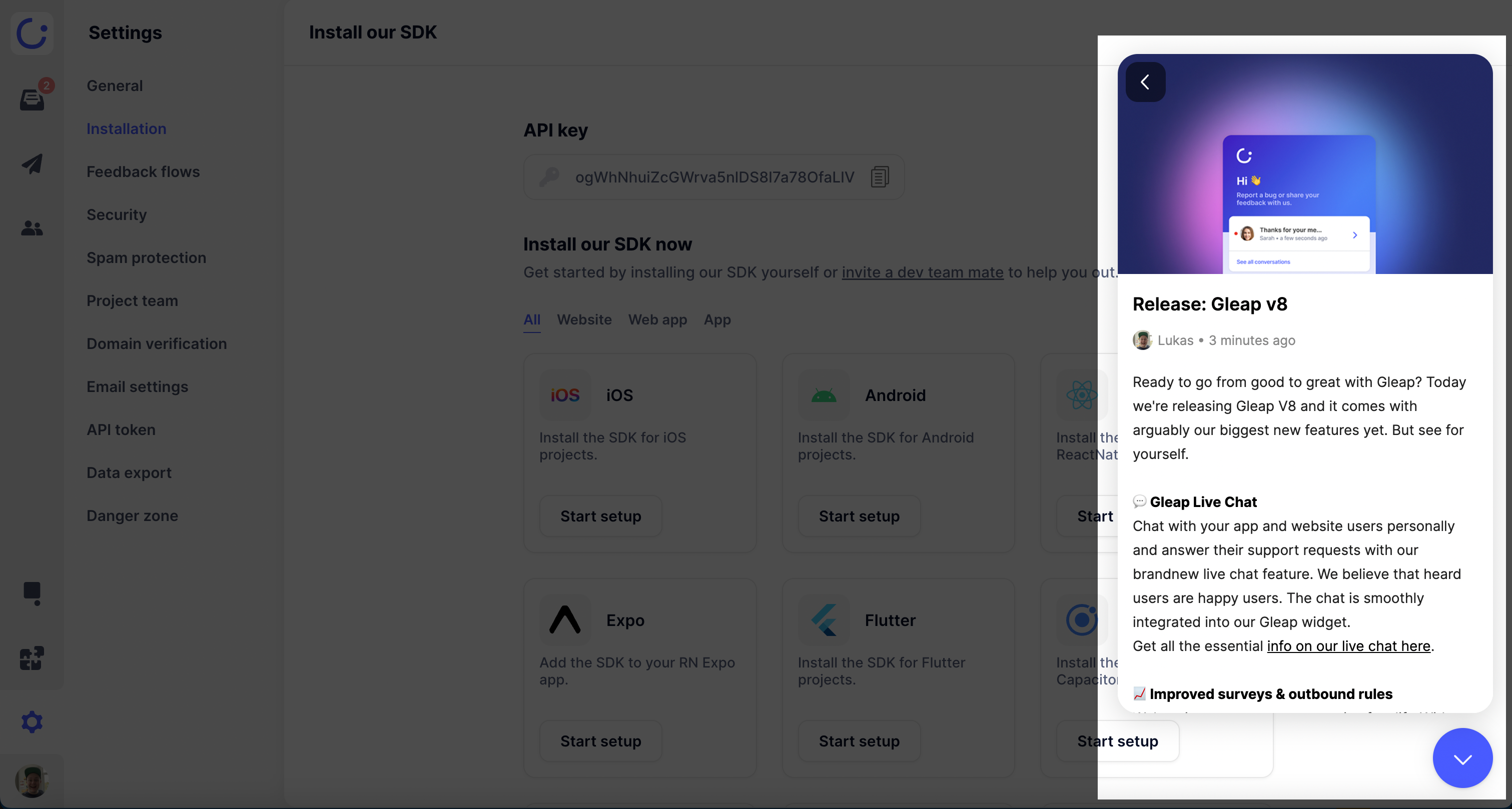 Release notes and news for your app or website